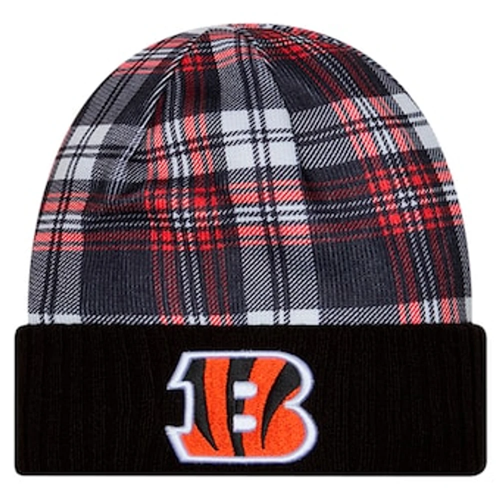 Men's New Era  Black Cincinnati Bengals Sideline Statement Cuffed Knit Hat