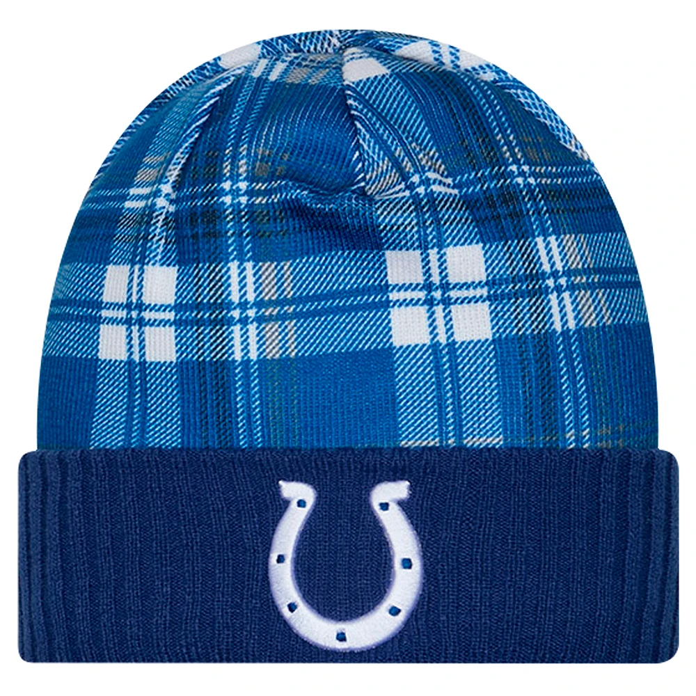 Men's New Era  Royal Indianapolis Colts Sideline Statement Cuffed Knit Hat