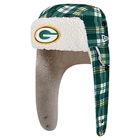 New Era Green Bay Packers Sideline Plaid Sherpa Trapper Hat