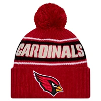 Youth New Era Cardinal Arizona Cardinals 2024 Sideline Sport Cuffed Knit Hat with Pom