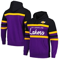 Men's Mitchell & Ness Purple/Black Los Angeles Lakers Head Coach Pullover Hoodie