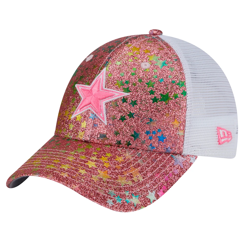 Toddler New Era Light Pink Dallas Cowboys Sparkle Hearts 9FORTY Adjustable Hat