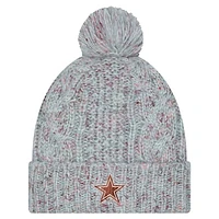 Women's New Era Blue Dallas Cowboys Trendy Tone Cuffed Knit Hat with Pom