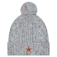 Women's New Era Blue Dallas Cowboys Trendy Tone Cuffed Knit Hat with Pom