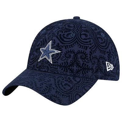 Women's New Era  Navy Dallas Cowboys Sport Night Flair 9TWENTY Adjustable Hat