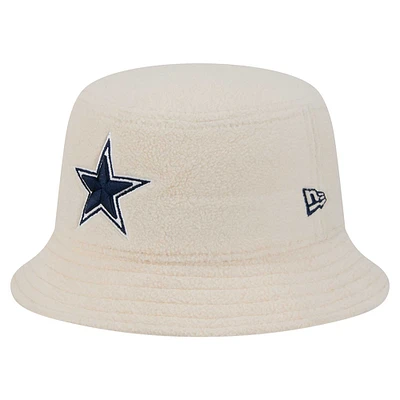 Women's New Era Cream Dallas Cowboys Cozy Sherpa Bucket Hat