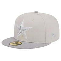 Men's New Era Stone/Gray Dallas Cowboys Two-Tone Color Pack 59FIFTY Fitted Hat