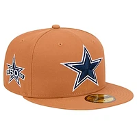 Men's New Era Brown Dallas Cowboys Color Pack Side Patch 59FIFTY Fitted Hat