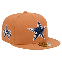 Men's New Era Brown Dallas Cowboys Color Pack Side Patch 59FIFTY Fitted Hat