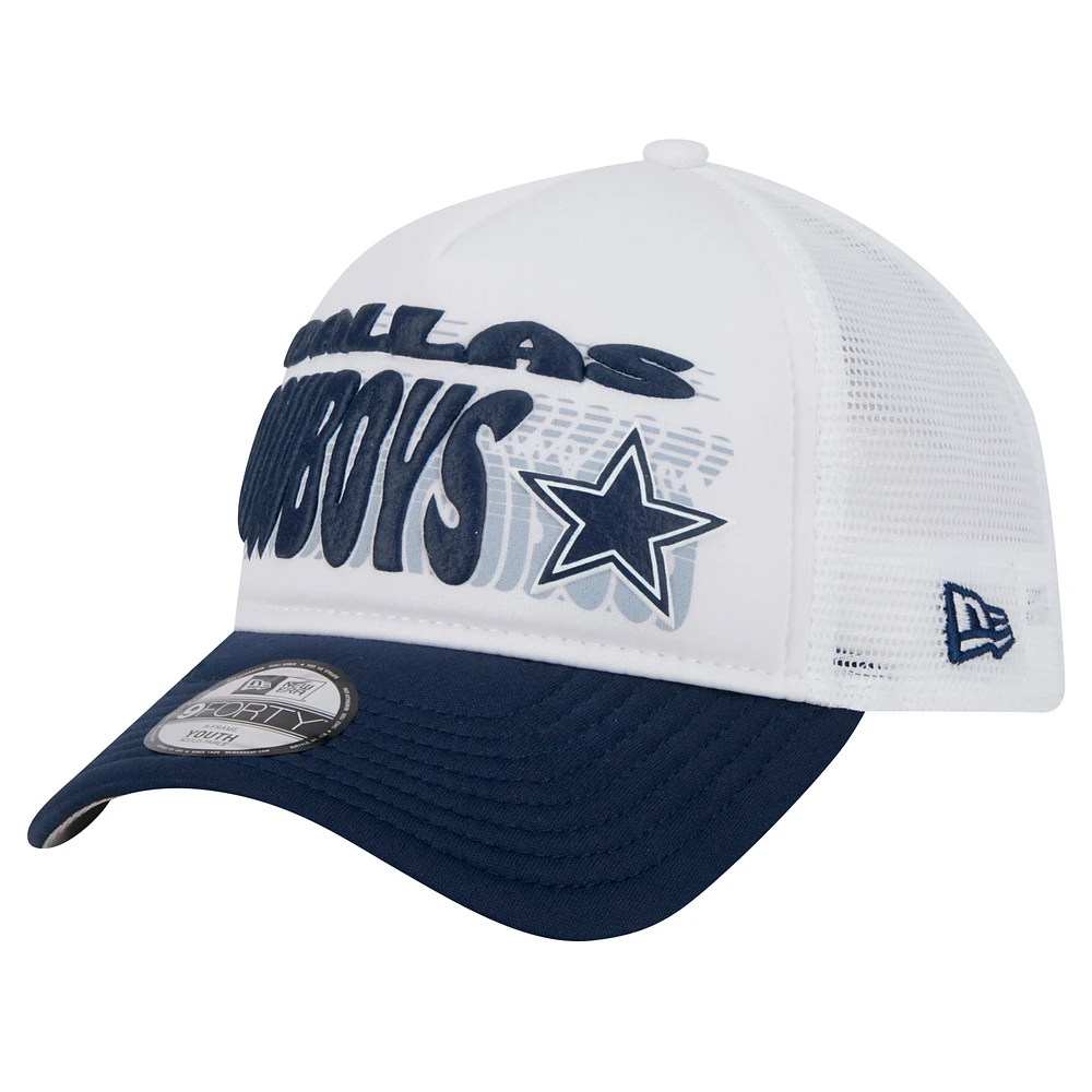 Preschool New Era White Dallas Cowboys Team Printed A Frame 9FORTY Adjustable Hat