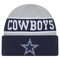 Youth New Era Gray/Navy Dallas Cowboys Active Reversible Cuffed Knit Hat