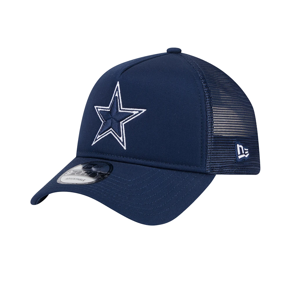 Men's New Era  Navy Dallas Cowboys Main A-Frame Trucker 9FORTY Adjustable Hat