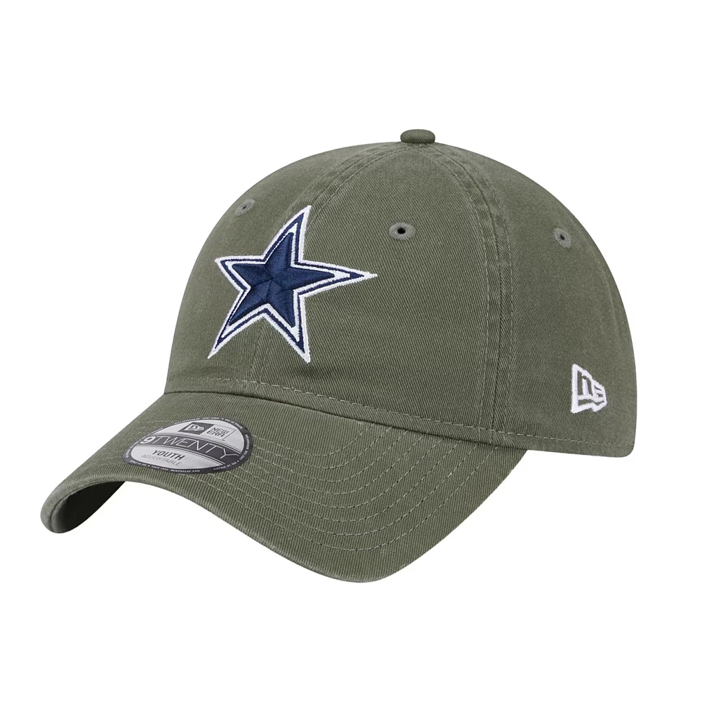 Youth New Era Olive Dallas Cowboys Main 9TWENTY Adjustable Hat