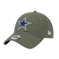 Youth New Era Olive Dallas Cowboys Main 9TWENTY Adjustable Hat