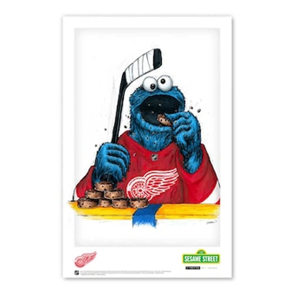 Cookie Monster Detroit Red Wings Sesame Street 11" x 17" Poster Print