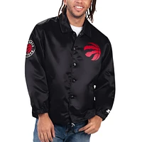 Men's Starter Black Toronto Raptors Option Route Full-Snap Coaches Jacket