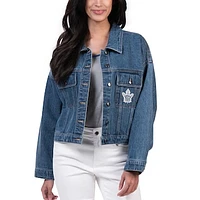 Women's G-III Sports by Carl Banks Toronto Maple Leafs Victory Oversized Button-Up Denim Jacket