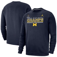 Men's Jordan Brand Navy Michigan Wolverines College Football Playoff 2023 National Champions Club Fleece Pullover Sweatshirt