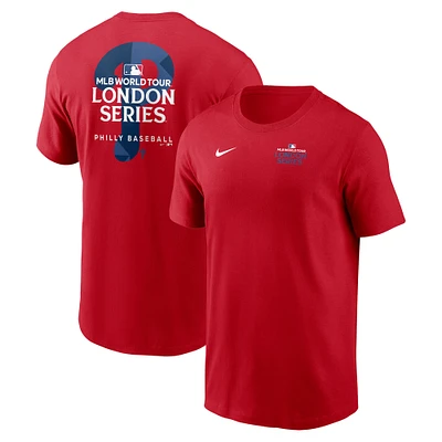 Men's Nike Red Philadelphia Phillies 2024 MLB World Tour London Series T-Shirt