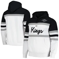 Men's Mitchell & Ness White/Black Los Angeles Kings Head Coach Pullover Hoodie