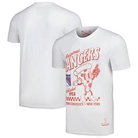 Men's Mitchell & Ness White New York Rangers Pizza T-Shirt