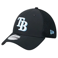 Men's New Era Black Tampa Bay Rays Team Tone 39THIRTY Flex Hat