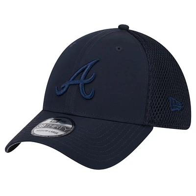 Men's New Era Navy Atlanta Braves Team Tone 39THIRTY Flex Hat