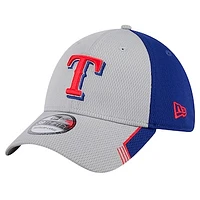 Men's New Era Gray/Royal Texas Rangers Visor Trim 39THIRTY Flex Hat