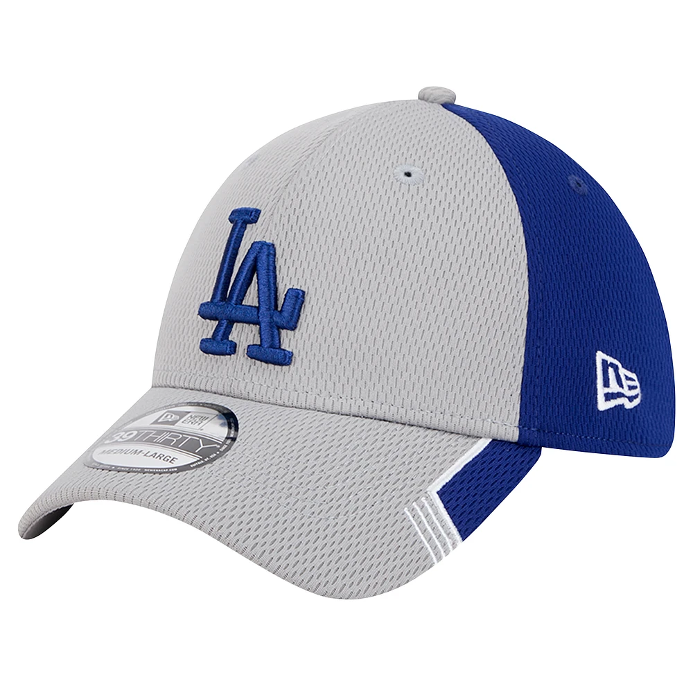 Men's New Era Gray/Royal Los Angeles Dodgers Visor Trim 39THIRTY Flex Hat