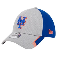 Men's New Era Gray/Royal New York Mets Visor Trim 39THIRTY Flex Hat