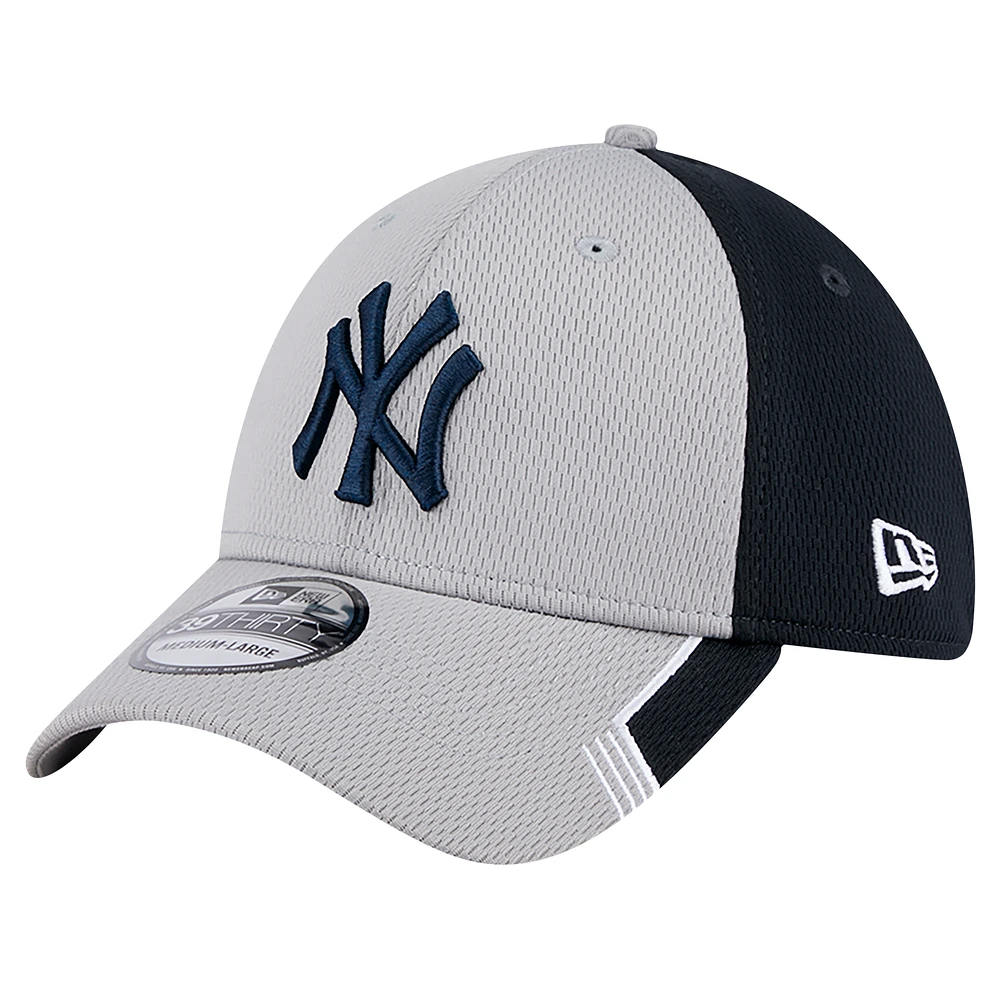 Men's New Era Gray/Navy York Yankees Visor Trim 39THIRTY Flex Hat