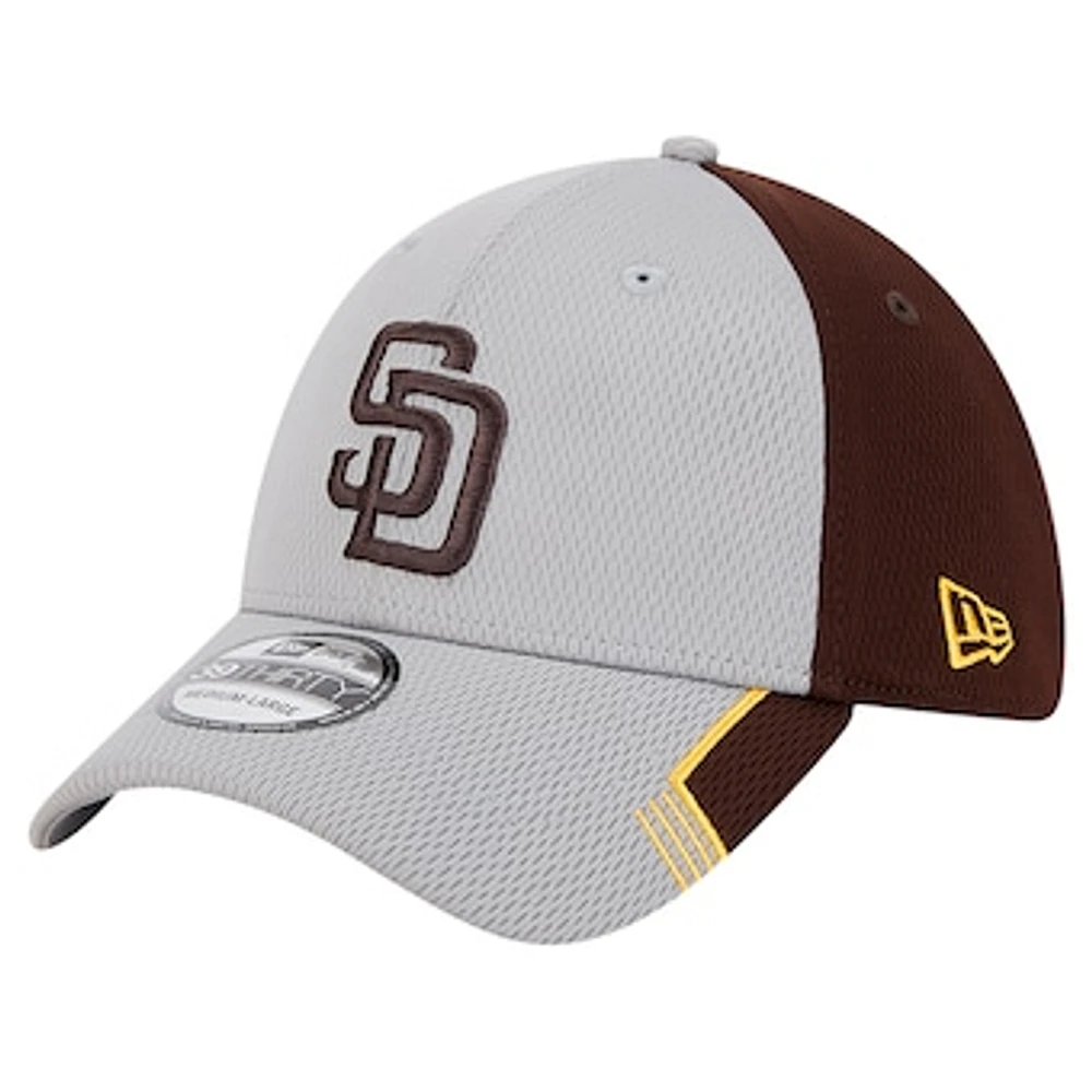 Men's New Era Gray/Brown San Diego Padres Visor Trim 39THIRTY Flex Hat