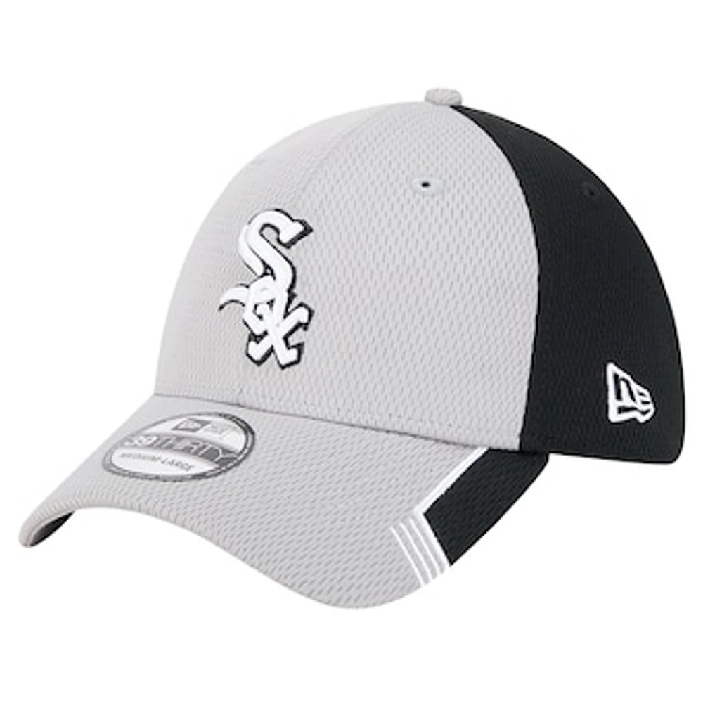 Men's New Era Gray/Black Chicago White Sox Visor Trim 39THIRTY Flex Hat