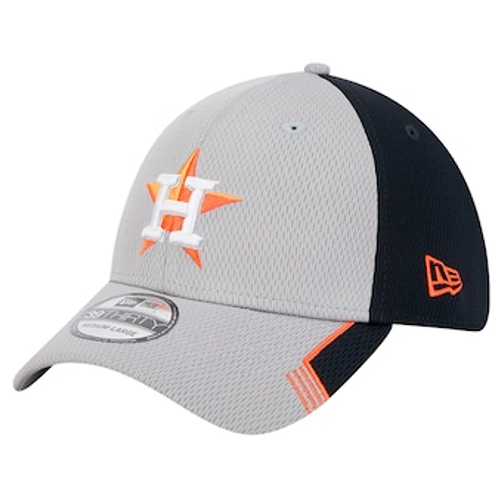 Men's New Era Gray/Navy Houston Astros Visor Trim 39THIRTY Flex Hat