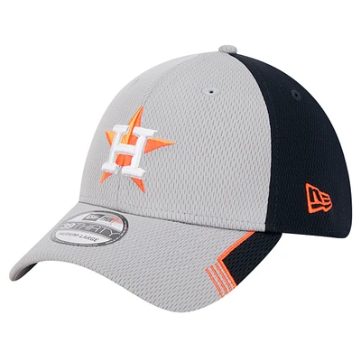 Men's New Era Gray/Navy Houston Astros Visor Trim 39THIRTY Flex Hat