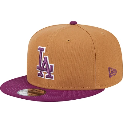 Men's New Era Brown/Purple Los Angeles Dodgers Color Pack Two-Tone 9FIFTY Snapback Hat