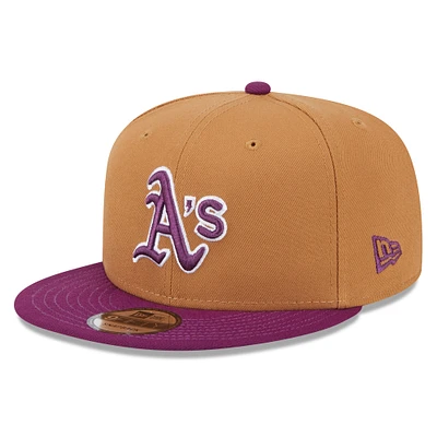 Men's New Era Brown/Purple Oakland Athletics Color Pack Two-Tone 9FIFTY Snapback Hat