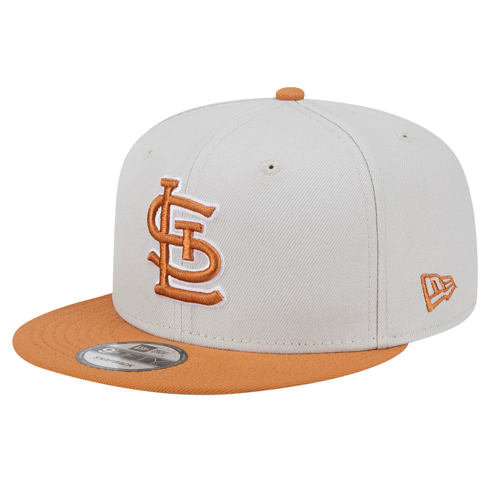 Men's New Era Khaki/Brown St. Louis Cardinals Color Pack Two-Tone 9FIFTY Snapback Hat