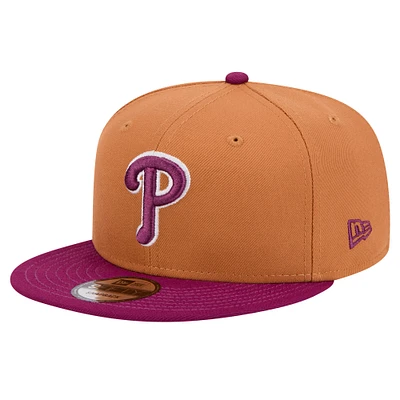 Men's New Era Brown/Purple Philadelphia Phillies Color Pack Two-Tone 9FIFTY Snapback Hat