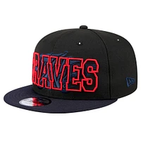 Men's New Era Black Atlanta Braves Splatter 9FIFTY Snapback Hat