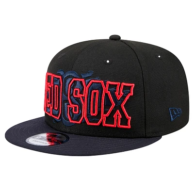 Men's New Era Black Boston Red Sox Splatter 9FIFTY Snapback Hat