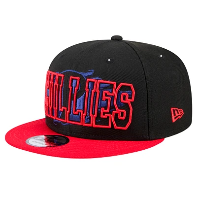 Men's New Era Black Philadelphia Phillies Splatter 9FIFTY Snapback Hat