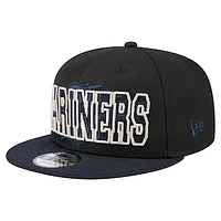 Men's New Era Black Seattle Mariners Splatter 9FIFTY Snapback Hat