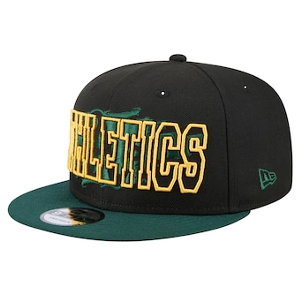 Men's New Era Black Athletics Splatter 9FIFTY Snapback Hat