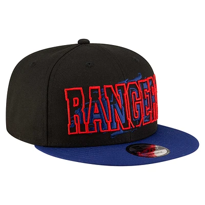 Men's New Era Black Texas Rangers Splatter 9FIFTY Snapback Hat