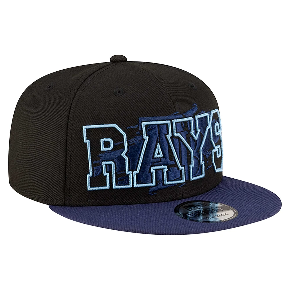 Men's New Era Black Tampa Bay Rays Splatter 9FIFTY Snapback Hat