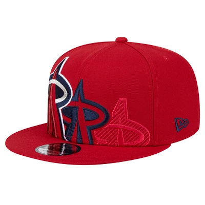 Men's New Era Red Los Angeles Angels Team Shadow 9FIFTY Snapback Hat