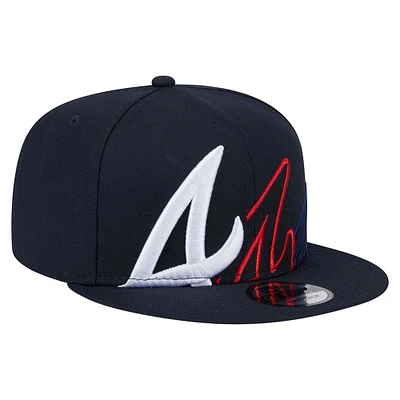 Men's New Era Navy Atlanta Braves Team Shadow 9FIFTY Snapback Hat