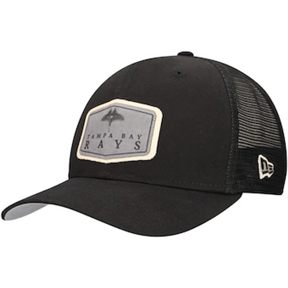 Men's New Era Black Tampa Bay Rays Labeled 9SEVENTY Stretch-Snap Adjustable Hat