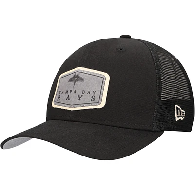 Men's New Era Black Tampa Bay Rays Labeled 9SEVENTY Stretch-Snap Adjustable Hat